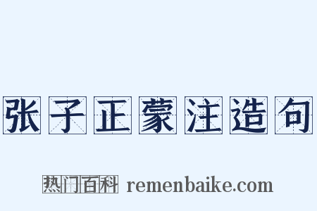 张子正蒙注造句是什么意思的图片